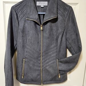 Marc New York Charcoal Leather Jacket New Without Tags
